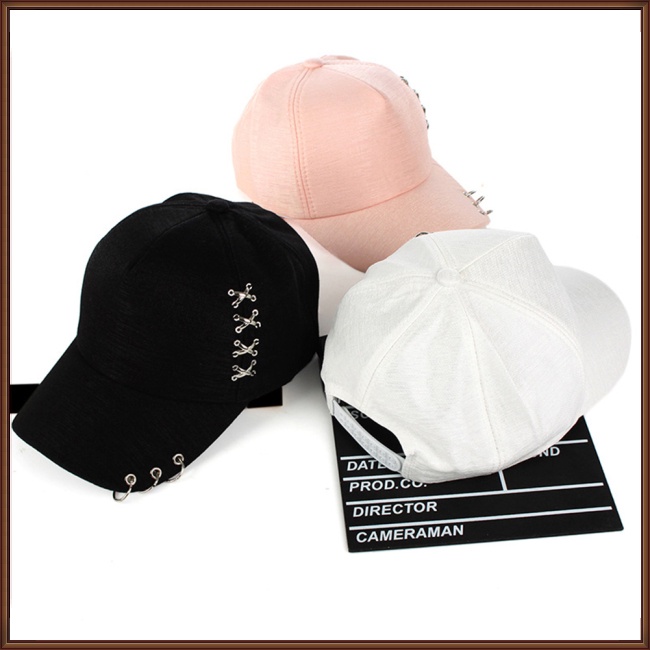 Mũ Lưỡi Trai Đính Khoen Kim Loại Thời Trang Cho Nam Nữ