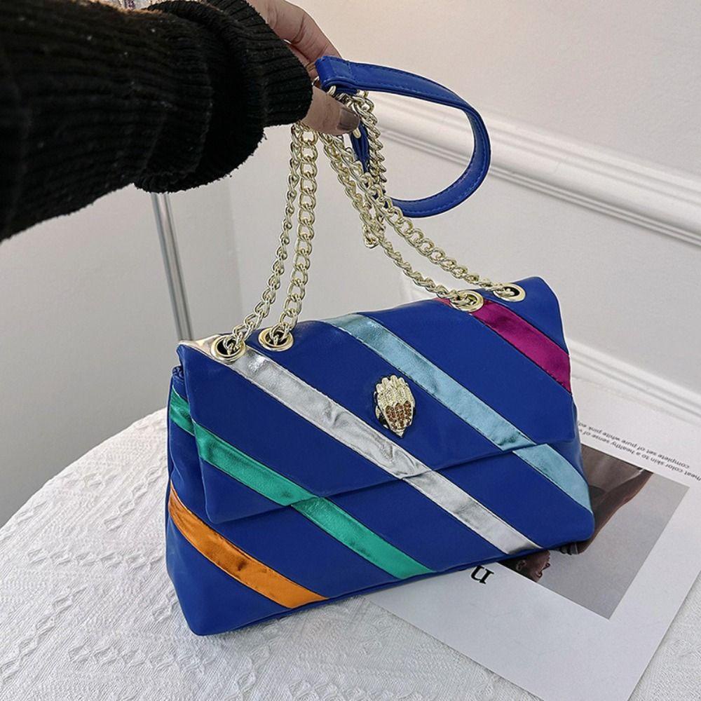 Túi Xách Da PU Họa Tiết Sọc Cầu Vồng Thời Trang Hàn Quốc