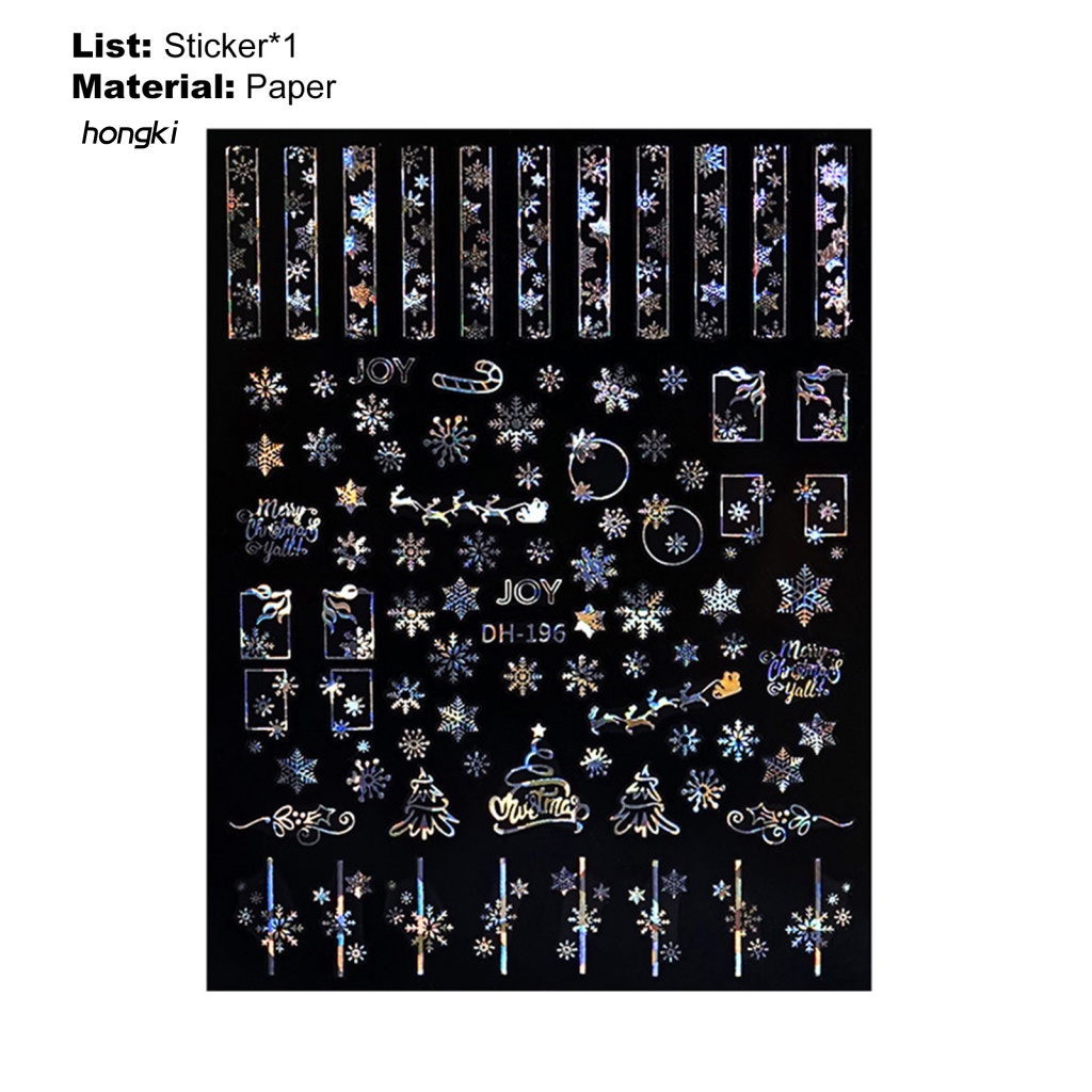 Miếng Dán Trang Trí Móng Tay Họa Tiết Giáng Sinh 3D DIY