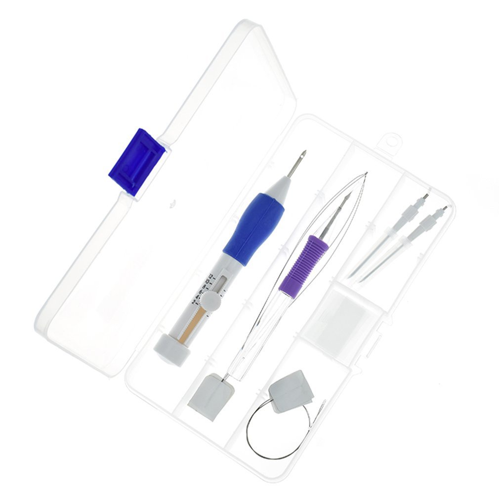 Magic Embroidery Pen Punch Needles Set DIY Sewing Tools with Storage Box