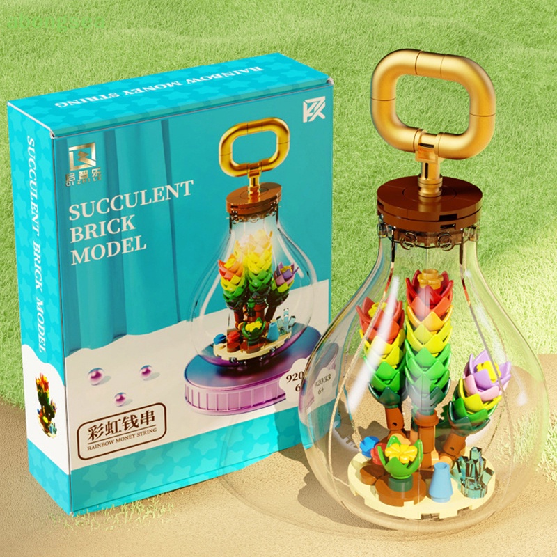 Abongsea Bóng Đèn Trồng Cây Mọng Nước Đồ Chơi Khối Xây Dựng MOC