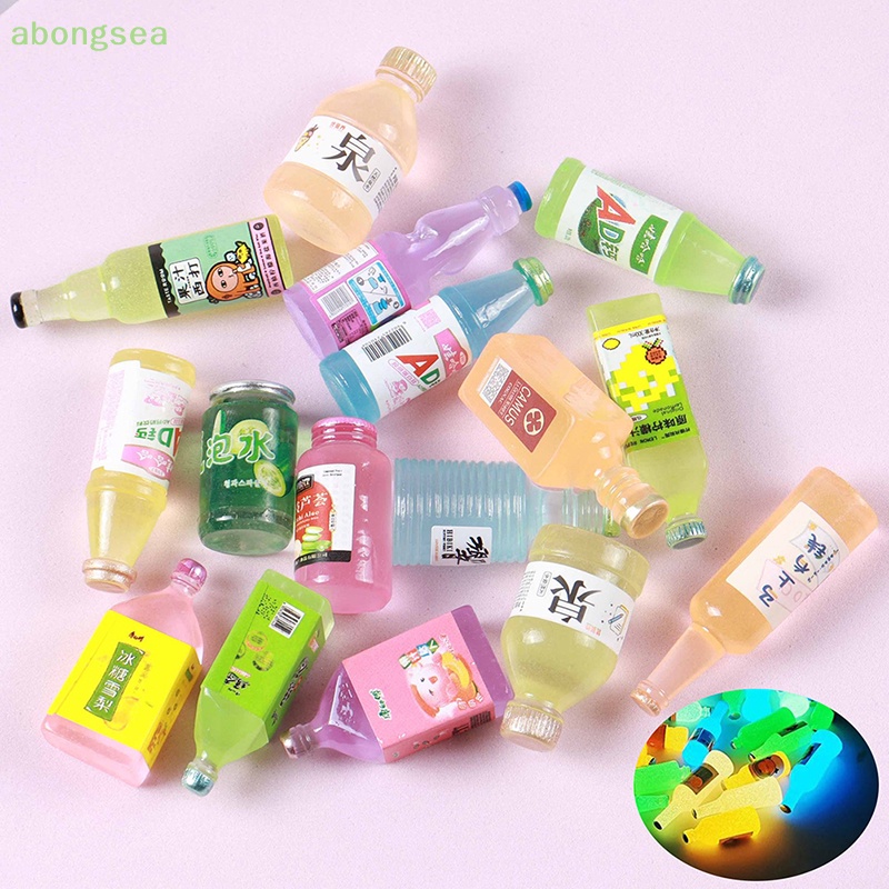 Abongsea Set 3 Mô Hình Đồ Chơi Chai Rượu Mini Bằng Nhựa Resin Phát Sáng Trong Đêm Trang Trí Điện Thoại