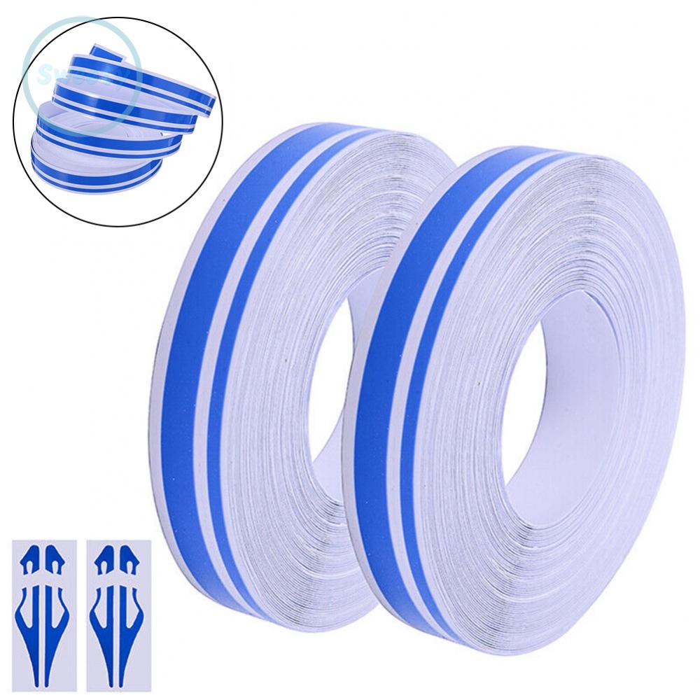 Bộ 2 Cuộn Băng Dính Vinyl Sọc Xanh Dương Mới + 2 Khớp Nối Dành Cho Xe Hơi Xe Máy