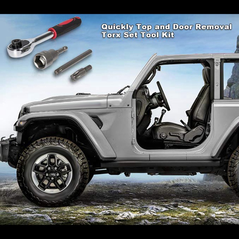 Bộ công cụ Torx loại bỏ đầu và cửa cứng 4 cái Thay thế 68361574Ab 82214166Ab cho 2007-2020 Jeep Wrangler JK JL Rubicon Sahara Sports