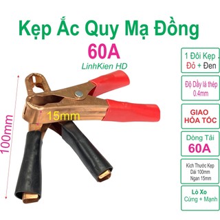 Kẹp bình ắc quy acquy mạ đồng 60a 1 đôi - đỏ + đen - linhkien hd