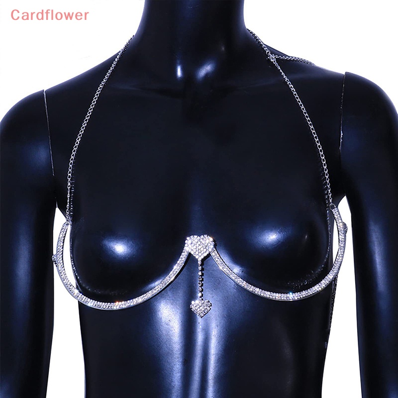 Dây Xích Đeo Cổ Áo Ngực Đính Đá Hình Trái Tim Gợi Cảm Cho Nữ