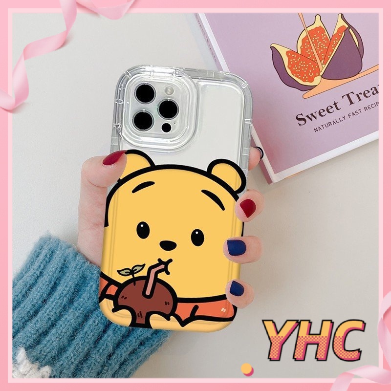 Ốp Lưng iPhone Hoạt hình gấu dâu tây và gấu Pooh túi khí chống rơi vỏ điện thoại trong suốt vỏ mềm giảm xóc Cho Iphone 6 / 6S / 6splus / se / 7 / 7plus / 8 / 8plus / X / xs / xsmax / 11 / 12 / 13 / 14 / Plus / Pro / Promax-737