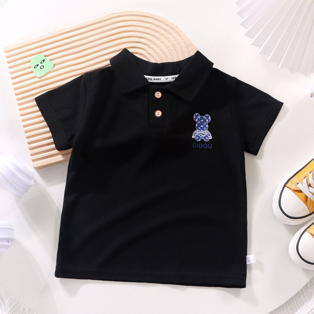 Áo polo Tay Ngắn Dáng Rộng Họa Tiết Hoạt Hình Thời Trang Mùa Hè Hàn Quốc 2023