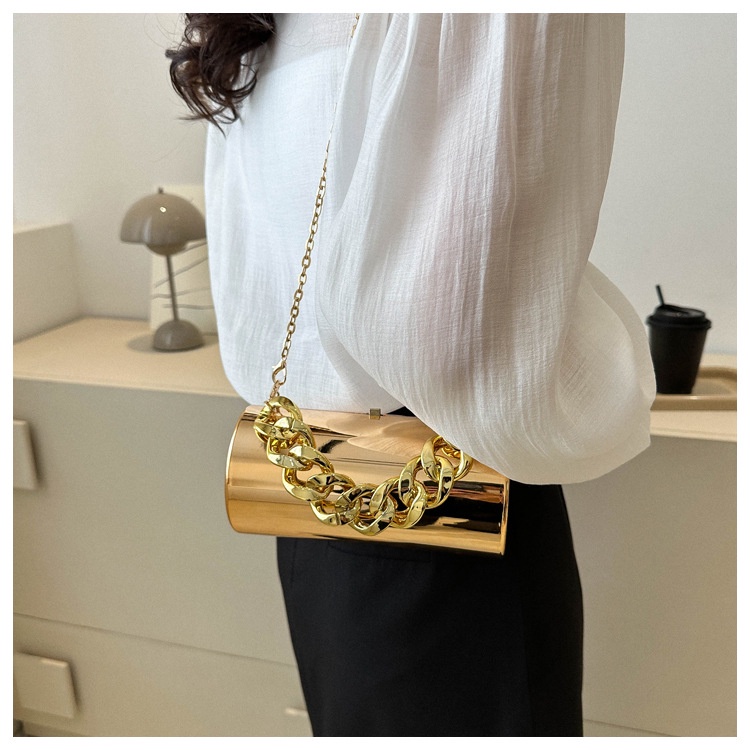 Túi Đeo Chéo Hình Trụ Tráng Gương Acrylic Màu Kẹo Ngọt Thời Trang