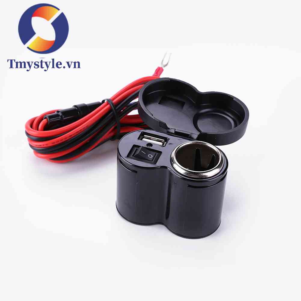 Kẹp Đèn USB 12-24V Chống Thấm Nước Gắn Tay Lái Xe Máy