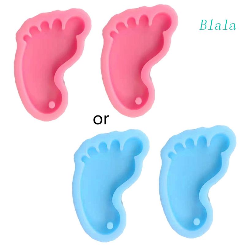 Khuôn Silicone Làm Móc Khóa Hình Dấu Chân Em Bé