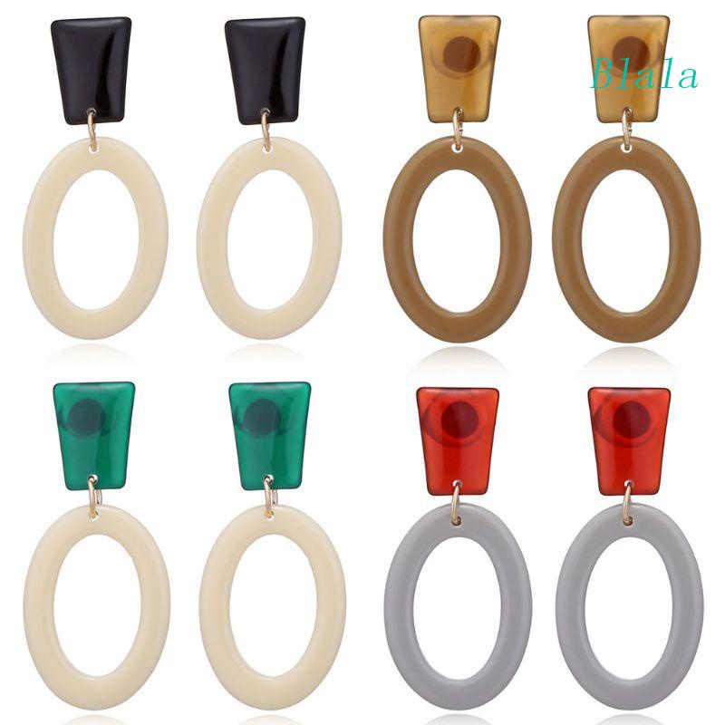 Bông Tai Hình Oval Bằng Acrylic Thời Trang Cho Nữ