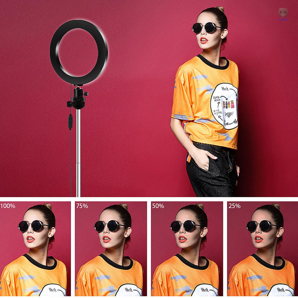 Vòng Đèn LED 3 Màu 20cm / 8inch 3500-6500K 10 Mức Độ Điều Chỉnh Được Kèm Giá Đỡ Điện Thoại