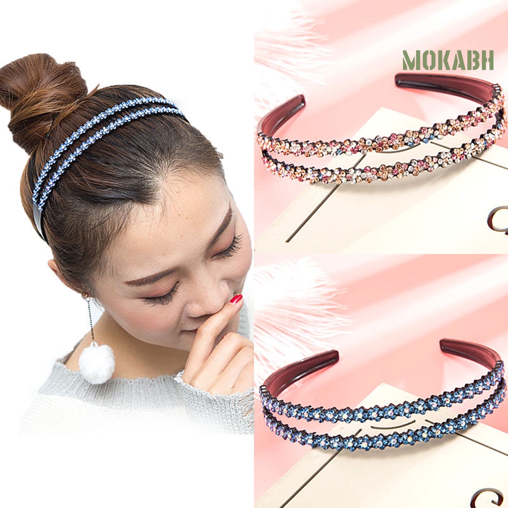 Băng Đô Cài Tóc Đính Đá Lấp Lánh Phong Cách Hàn Quốc Cho Nữ