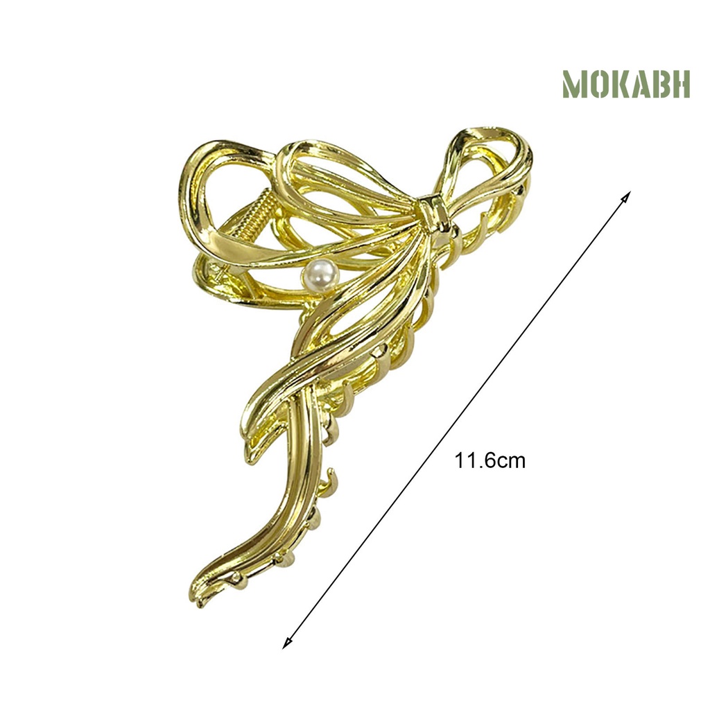 Kẹp Tóc Dạng Nơ Màu Trơn Chống Gỉ Có Răng Cưa Mạnh Mẽ Dành Cho Nữ