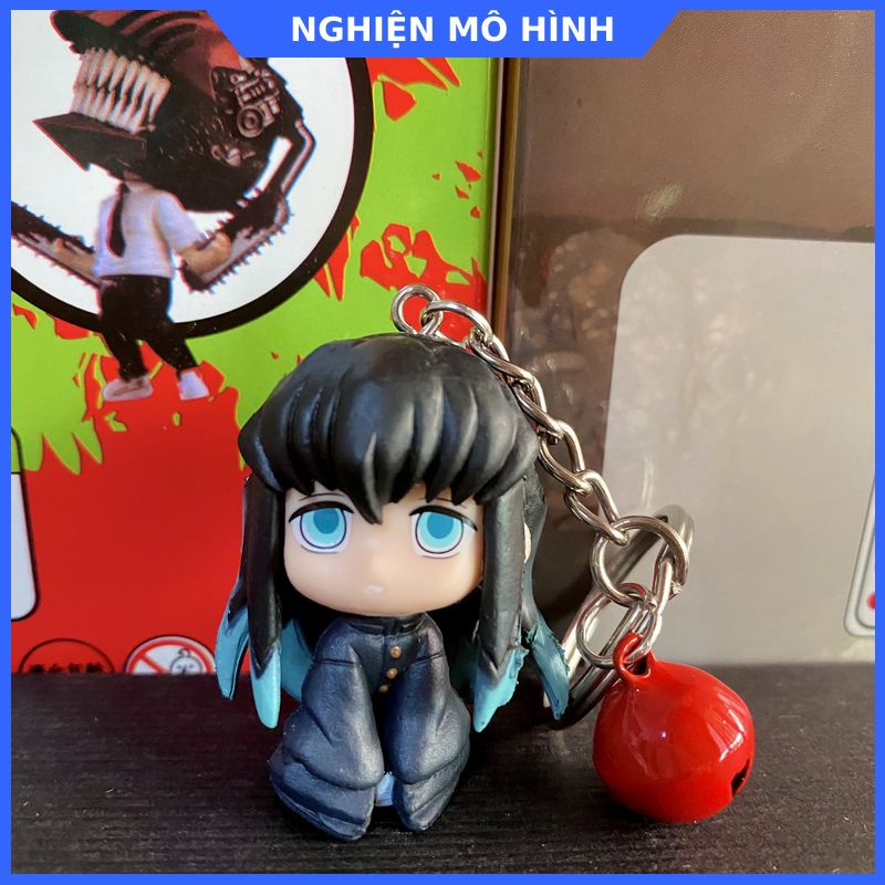 Móc khóa mô hình nhân vật ngồi Thanh gươm diệt quỷ Tanjiro Nezuko Zenitsu Inosuke Shinobu Giyuu Kimetsu No Yaiba