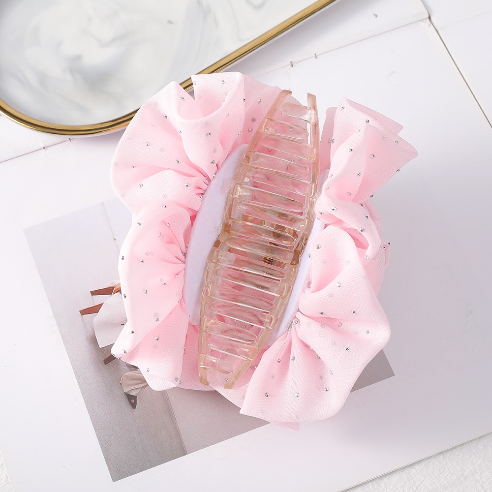 Haimeikang Kẹp Tóc Nơ Lưới Kích Thước Lớn Hai Mặt Ngọt Ngào Cho Nữ