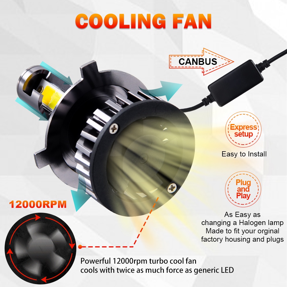 1 Cặp Đèn Pha LED H4 H7 H11 9005 HB3 9006 HB4 H1 H8 H9 3500K 6000K 12000LM 110W 12V 24V Chuyên Dụng Cho Xe Hơi