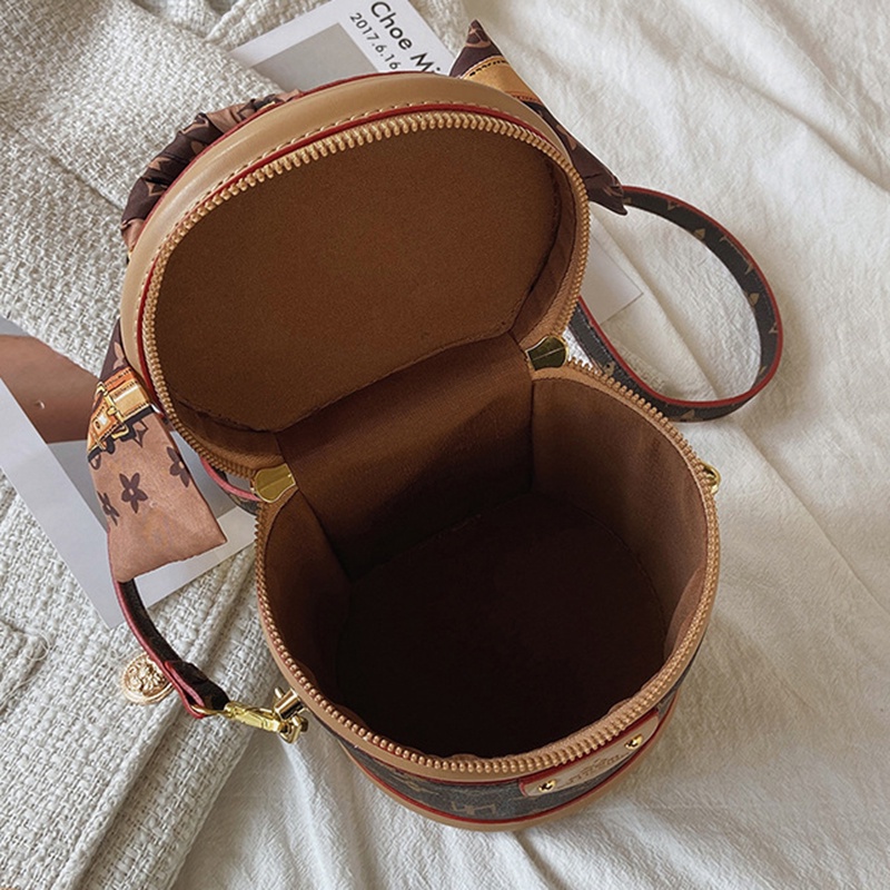 Túi Xách bucket Hình Trụ In Họa Tiết Cổ Điển Thời Trang Cho Nữ