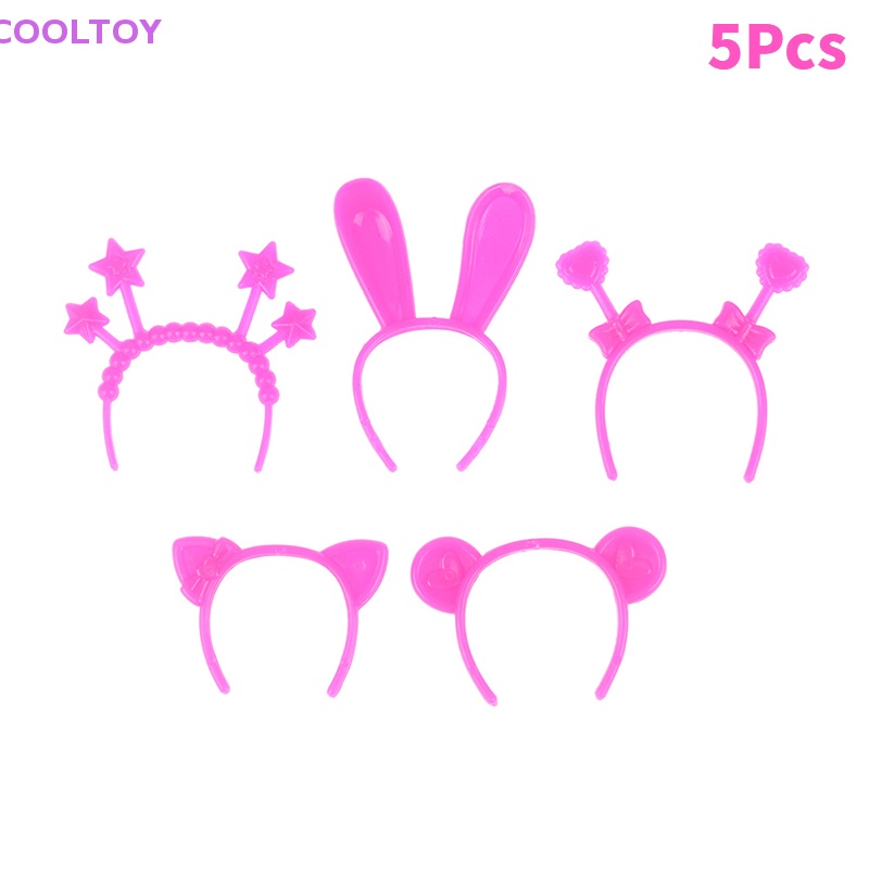 Set 5 Băng Đô Tai Thỏ / Mèo / Gấu Mini 30cm Dành Cho Búp Bê