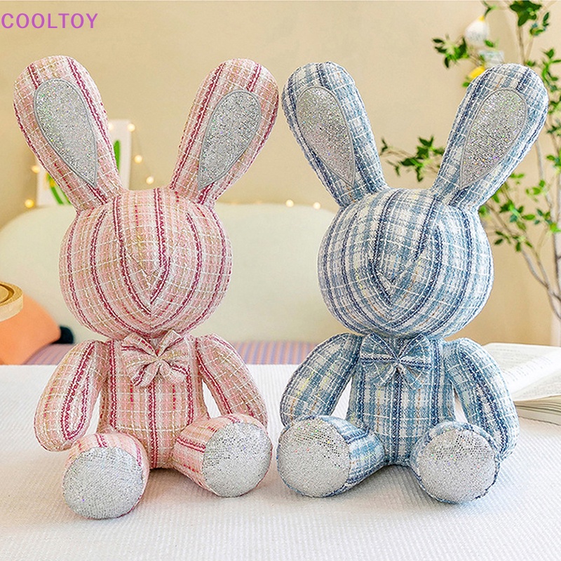 Cooltoy Búp Bê COOLTOY COOLTOY 40cm Thỏ Kim Cương Nơ Với &amp; Không Có Đôi Mắt Vải Sọc