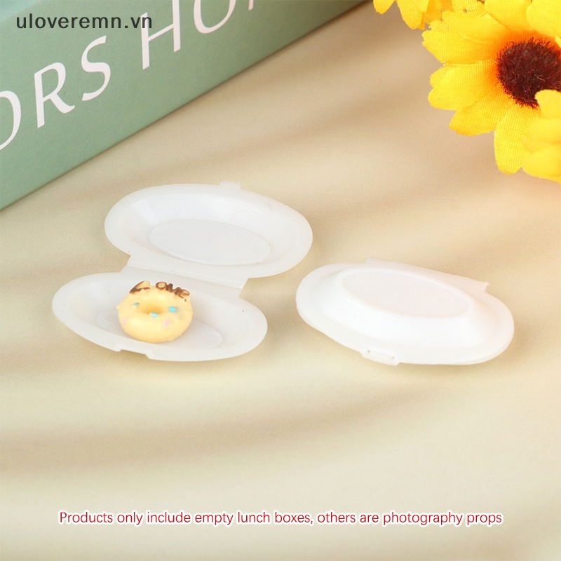 Set 2 Hộp Cơm Trưa Hình Oval Màu Trắng Dùng Một Lần Trang Trí Nhà Búp Bê 1: 12