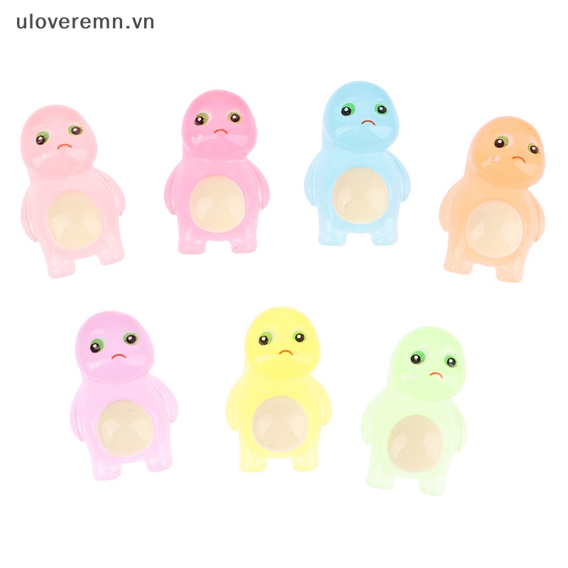 Set 10 Phụ Kiện Kẹp Tóc Điện Thoại Họa Tiết Hoạt Hình Anime Màu Dạ Quang Diy