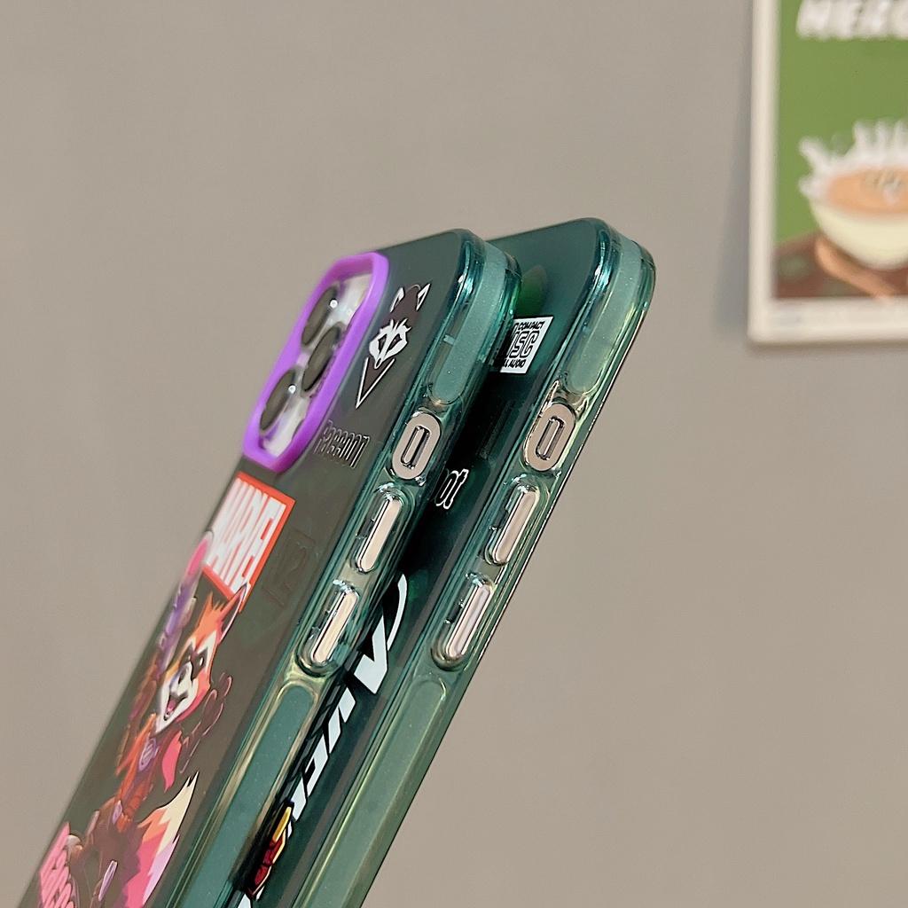 Ốp Điện Thoại tpu Dẻo Trong Suốt Họa Tiết Hoạt Hình Tên Lửa Raccoon Hai Mặt Cho iPhone 11 13 12 14 Pro Max
