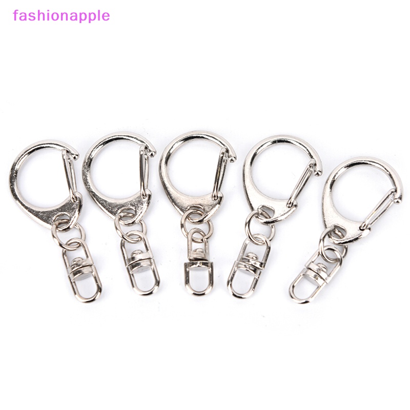 Set 10 Vòng Móc Khóa Bằng Bạc Bóng DIY