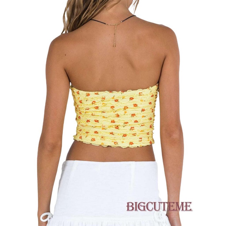 Áo Croptop Trễ Vai In Họa Tiết Hoa Thời Trang Mùa Hè Quyến Rũ Cho Nữ