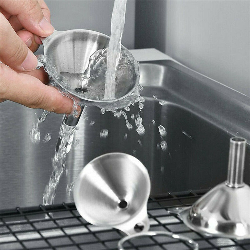 Set 3 Phễu Chiết Dung Dịch Bằng Thép Không Gỉ Tiện Lợi