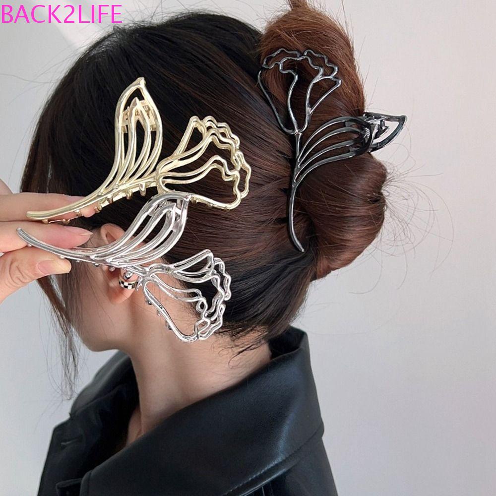 Kẹp Tóc Hình Hoa Hồng / Cá Mập Bằng Kim Loại Dễ Thương Xinh Xắn Cho Nữ BACK2LIFE