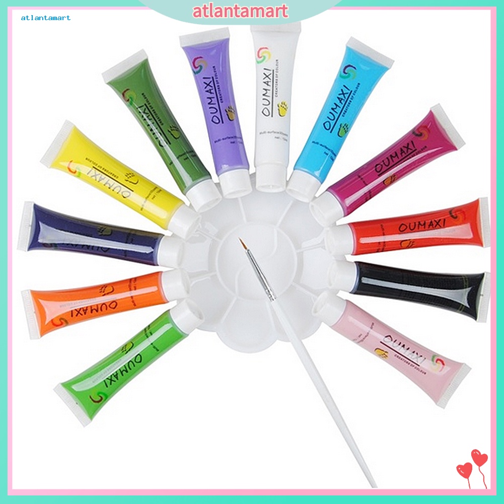 Túi Đựng Đồ Dùng Cao Cấp Tiện Dụng| Set 12 Bút Vẽ Móng 3D Thời Trang Kèm Cọ Tán Và Bảng Pha Màu