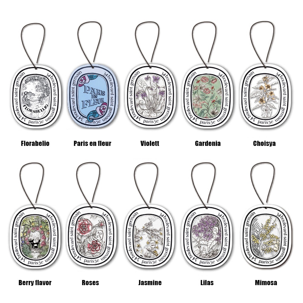 Nước Hoa Khô - Dây Thơm Treo Xe Hương Nước Hoa Pháp  Miếng thơm khử mùi hôi treo ô tô, tủ quần áo