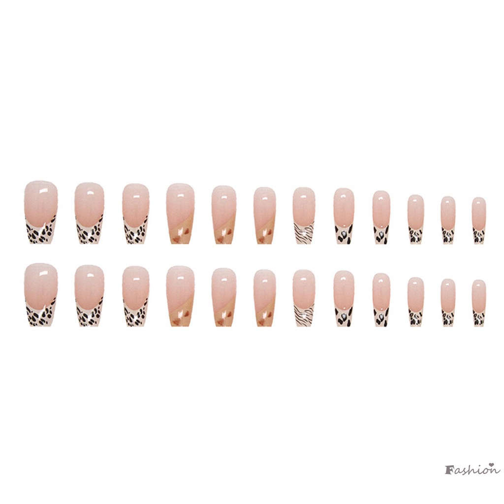 Móng Tay Giả Trong Mờ Họa Tiết Động Vật Nhiều Màu Sắc