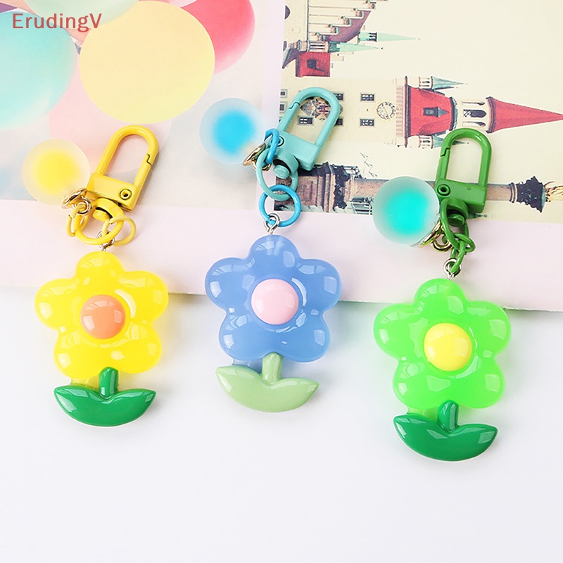 [ErudingV] Móc Khóa Bóng Tròn Hình Hoa Dễ Thương Trang Trí Ba Lô / Túi Xách [Mới]