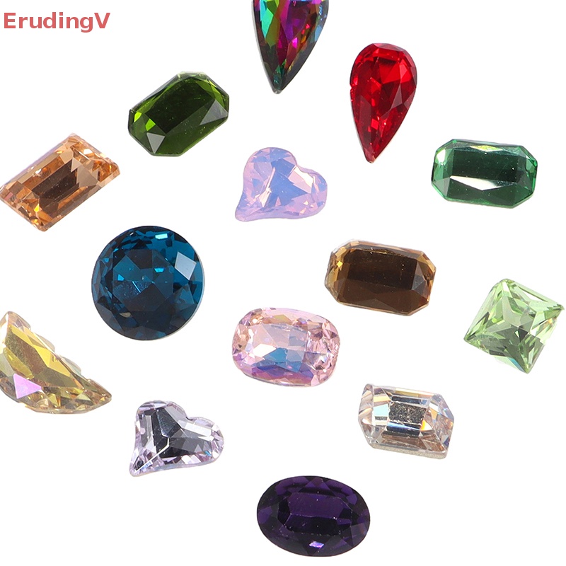 Set 20 Viên Đá Thủy Tinh Hình Trái Tim / Tròn / Ngôi Sao Nhiều Màu Sắc Dùng Làm Đồ Trang Sức Thủ Công Nghệ Thuật