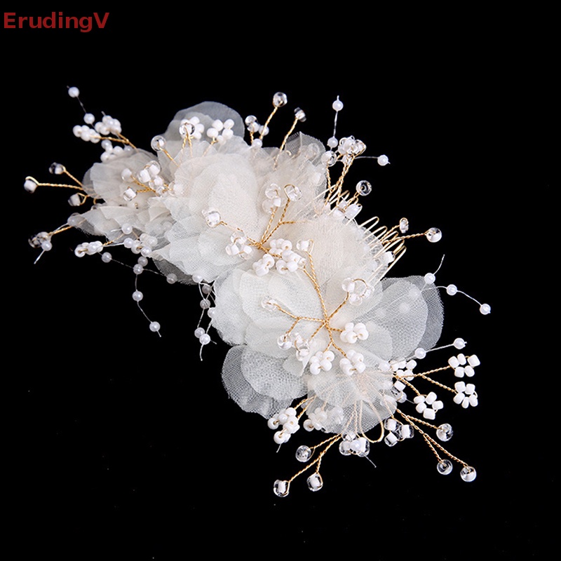 Lược Cài Tóc Hình Hoa Đính Ngọc Trai Giả Thời Trang Cho Cô Dâu