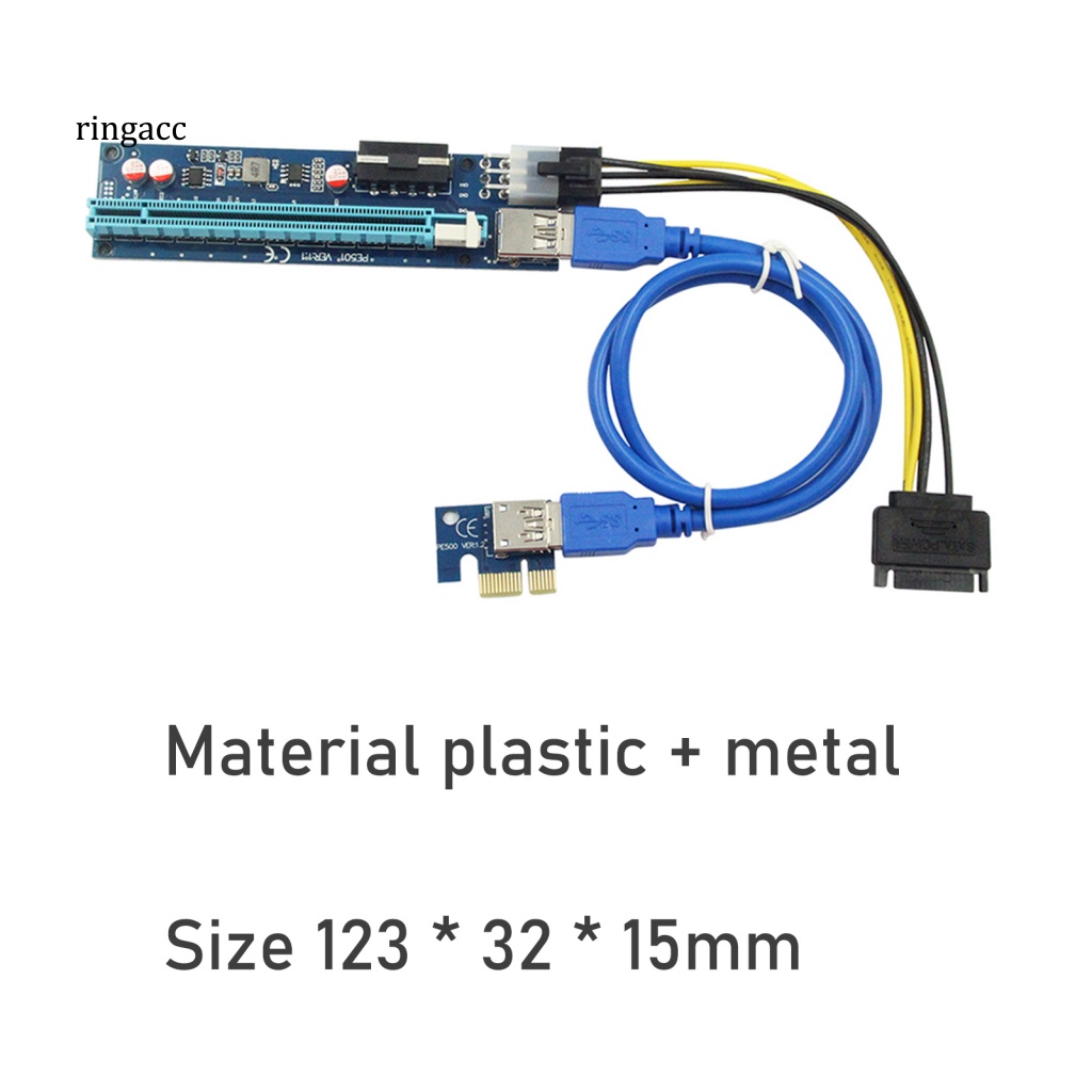 Card Mở Rộng PCI-E 1x Sang 16x Giao Diện 30cm Giao Diện USB 3.0 RGA U40 6Pin / 4Pin Chống Mài Mòn