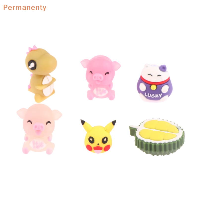 Set 10 Nắp Đậy Bút Chì Bằng Silicon Cao Su Mềm Họa Tiết Hoạt Hình Dễ Thương