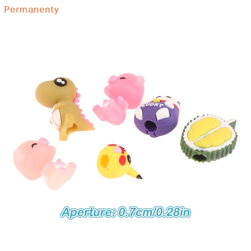 Set 10 Nắp Đậy Bút Chì Bằng Silicon Cao Su Mềm Họa Tiết Hoạt Hình Dễ Thương