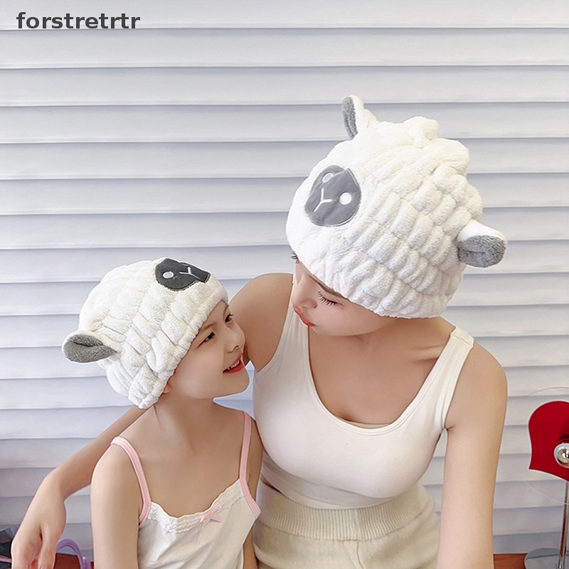 1 Mũ Trùm Đầu Làm Khô Tóc Nhanh Chóng Bằng Sợi Micro Kiểu Hoạt Hình Dễ Thương