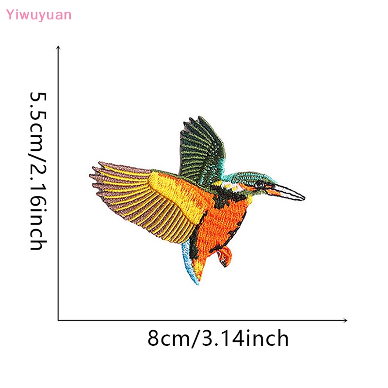 1 Cặp Miếng Dán Ủi Thêu Hình Chim Phong Cách Vintage Mới