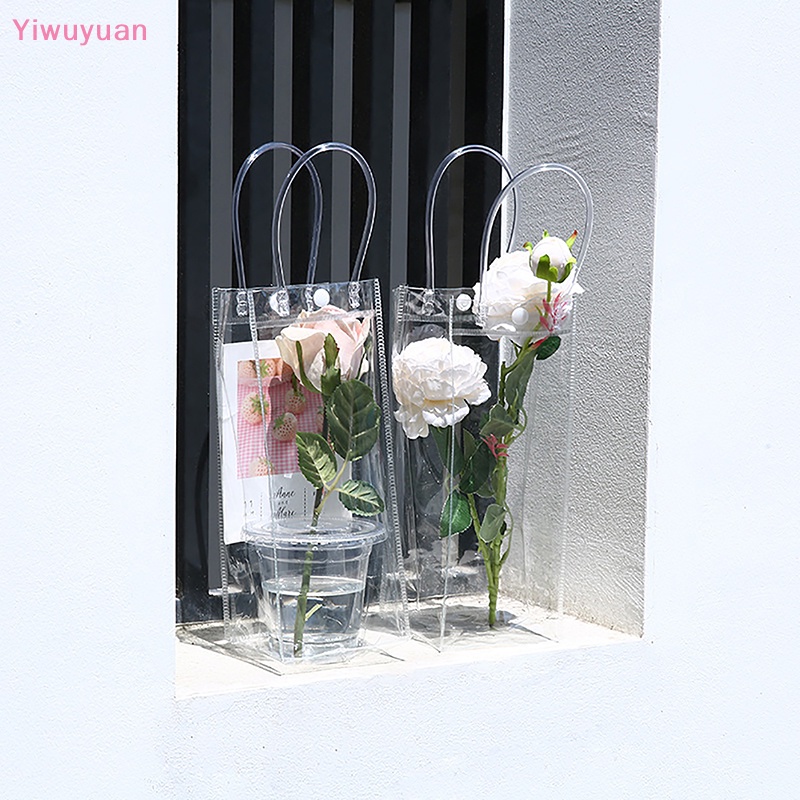 &lt; Yiwuyuan &gt; Túi Tote Bằng Nhựa PVC Trong Suốt Dùng Để Đựng Hoa DIY Mới