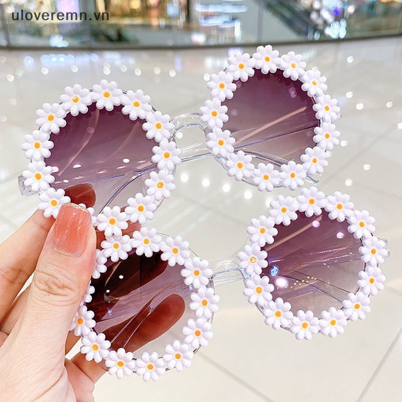 Kính Chống Nắng Tròng Tròn Họa Tiết Hoa Phong Cách Thể Thao Thời Trang Cho Bé Trai Và Gái