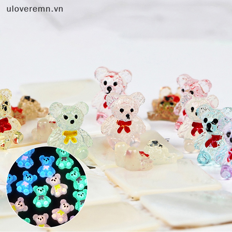 Set 10 Phụ Kiện Trang Trí Móng Tay DIY Hình Que Kem Hoạt Hình Phát Sáng Dễ Thương