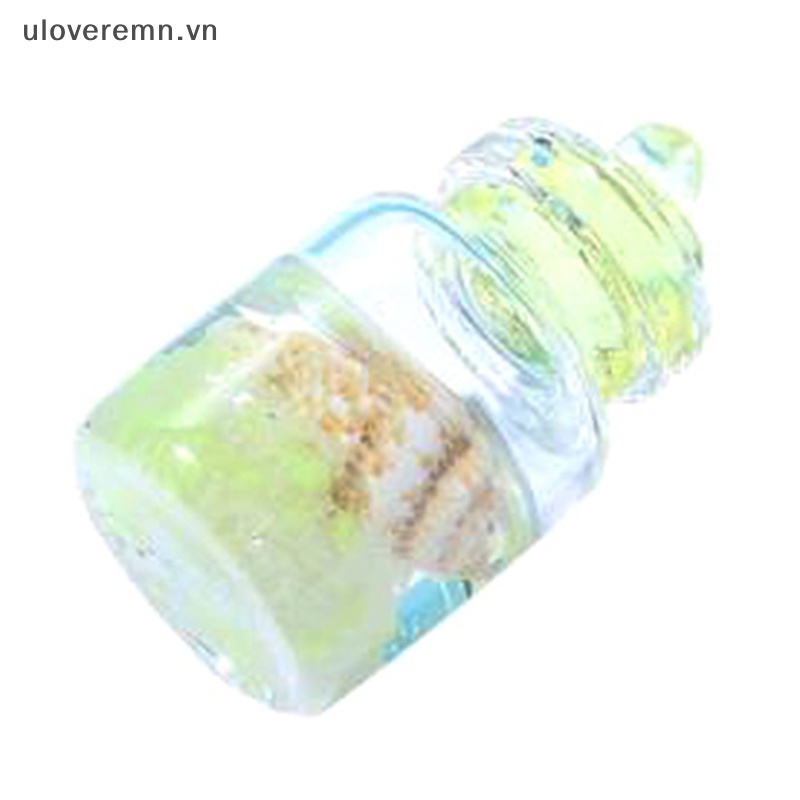 Set 5 Bình Thủy Tinh Mini Có Móc Khóa Họa Tiết Hoạt Hình Dễ Thương