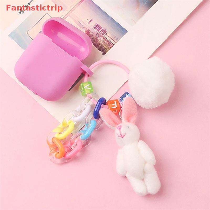 [Fantastictrip] Móc Chìa Khóa Hình Thỏ / Gấu Nhồi Bông Dễ Thương Trang Trí Ba Lô / Ô Tô Mới