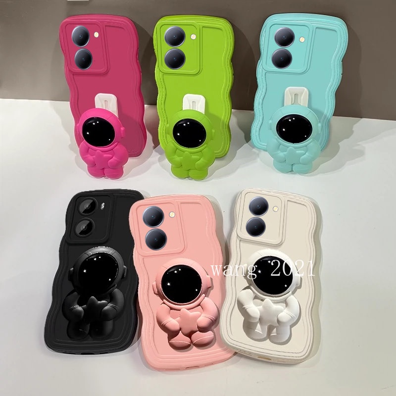 Ốp Điện Thoại Silicon Mềm Họa Tiết Phi Hành Gia Gắn Kèm Giá Đỡ Dành Cho VIVO Y36 5G 4G Y36 4G 5G