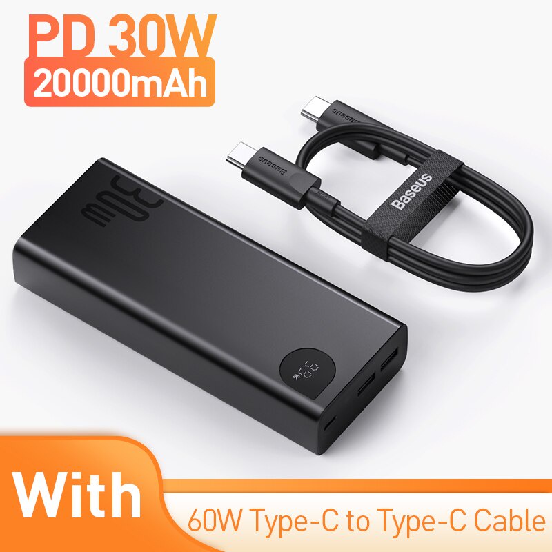 Sạc dự phòng Baseus 20000Mah Power Bank 30W / 22.5W PD QC 3.0 Sạc Nhanh cho điện thoại và Macbook